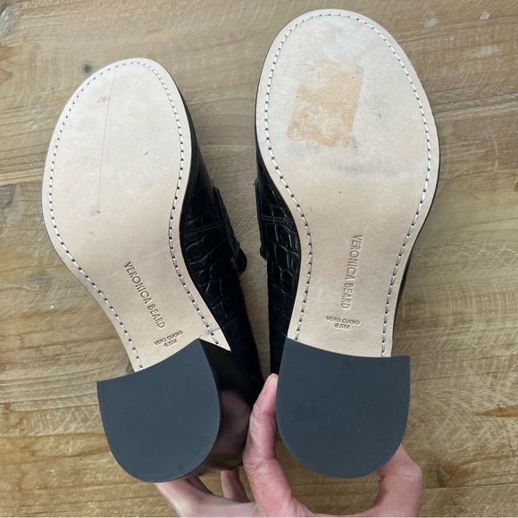 New Veronica Beard Women's Croco Penny 70 Loafer High Heel Pumps - Picture 8 of 9